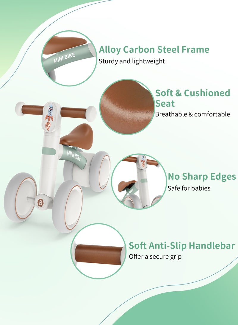 بيليف عربات المشي للأطفال، دراجات الأطفال، دراجات التوازن للأطفال، دراجات ثلاثية العجلات للأطفال، دراجة توازن للأطفال الصغار من عمر سنة إلى سنتين، دراجة أولى للمبتدئين للفتيات والفتيان من عمر 10 إلى 24 شهراً، دراجة مشي خفيفة الوزن بدون دواسات مزودة بـ 4 عجلات صامتة، حد توجيه آمن بزاوية 135 درجة، مقعد عريض ناعم - Image 5